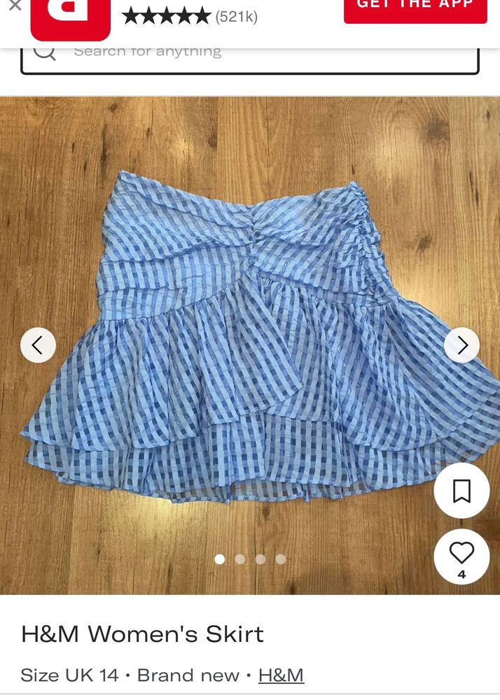 h&amp;m blue skirt