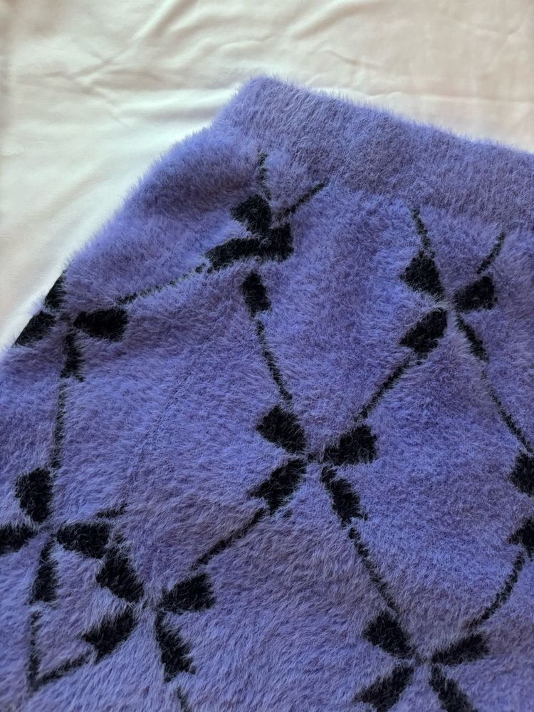 Lavender Woolen short skirt