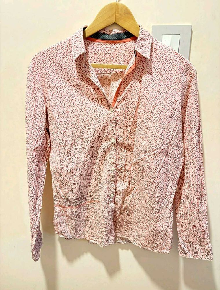 Pink Polka Dot Button Down Shirt
