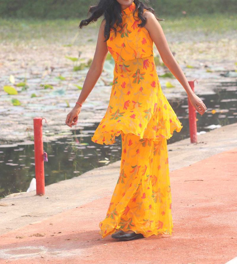 Floral Yellow Two-Piece Set