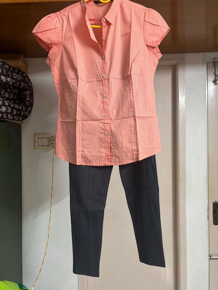 🆕 Peach Shirt &amp; Pant Suit