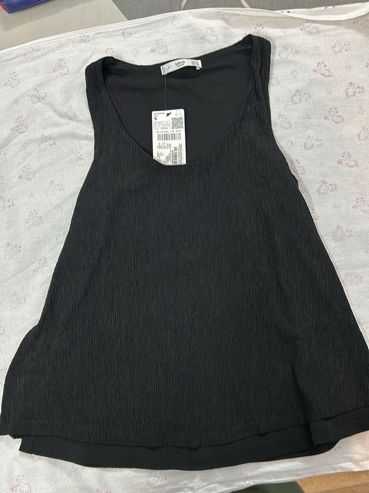 NEW MANGO Black Sleeveless Top