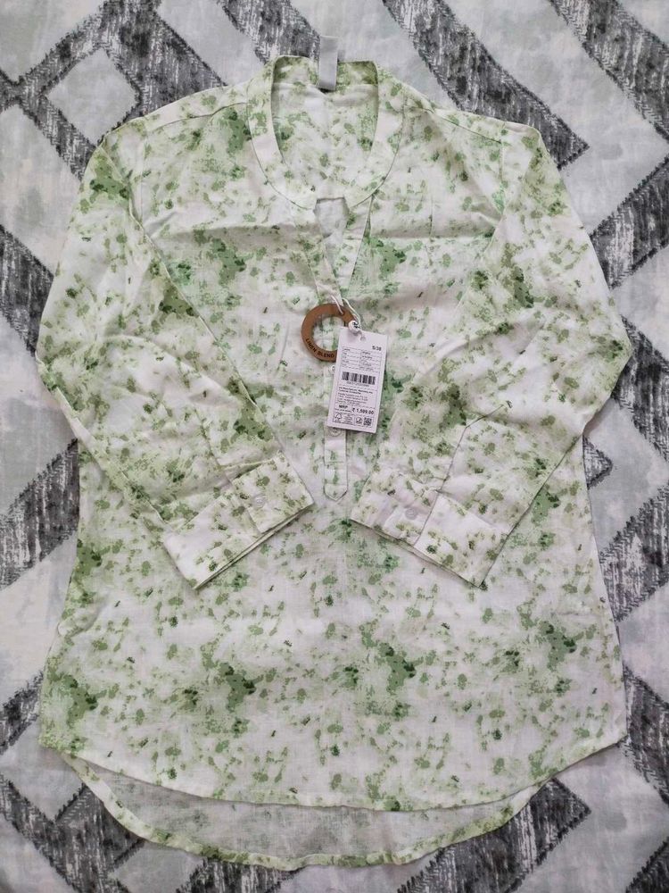 Stylish Green Print Top