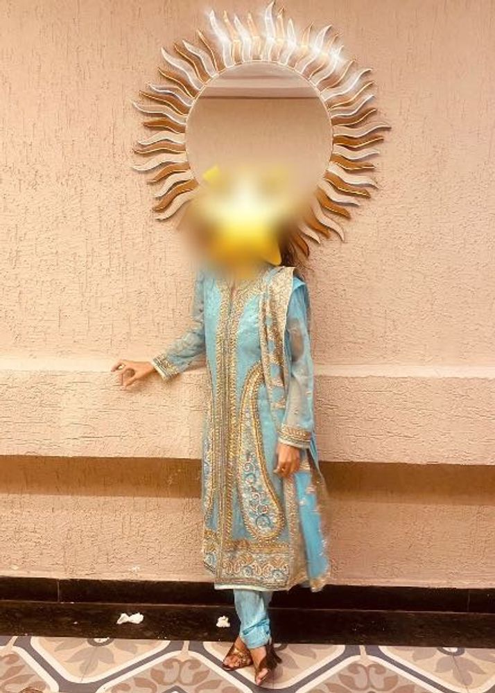 Elegant Blue Embroidered Kurta Set