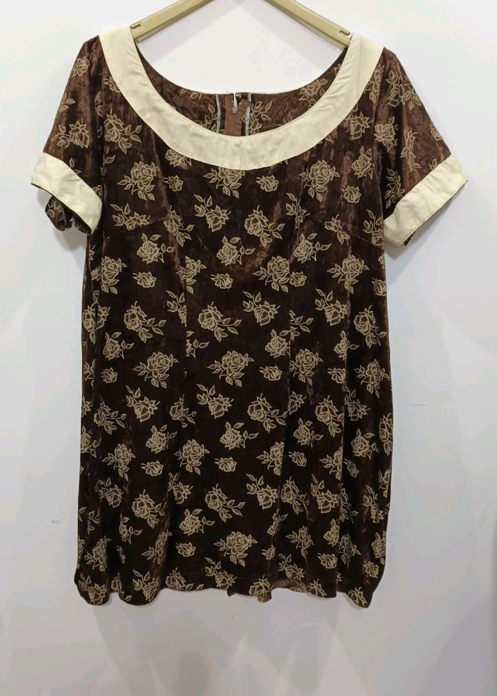 Vintage Floral Velvet Dress
