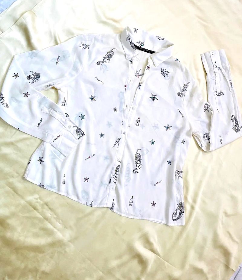 Zara Original Cute Mermaid Print Shirt ‼️