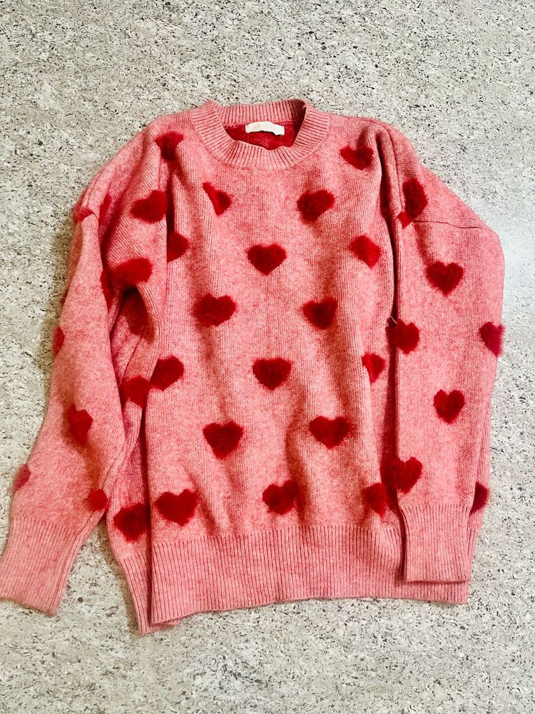 Heart Print Sweater