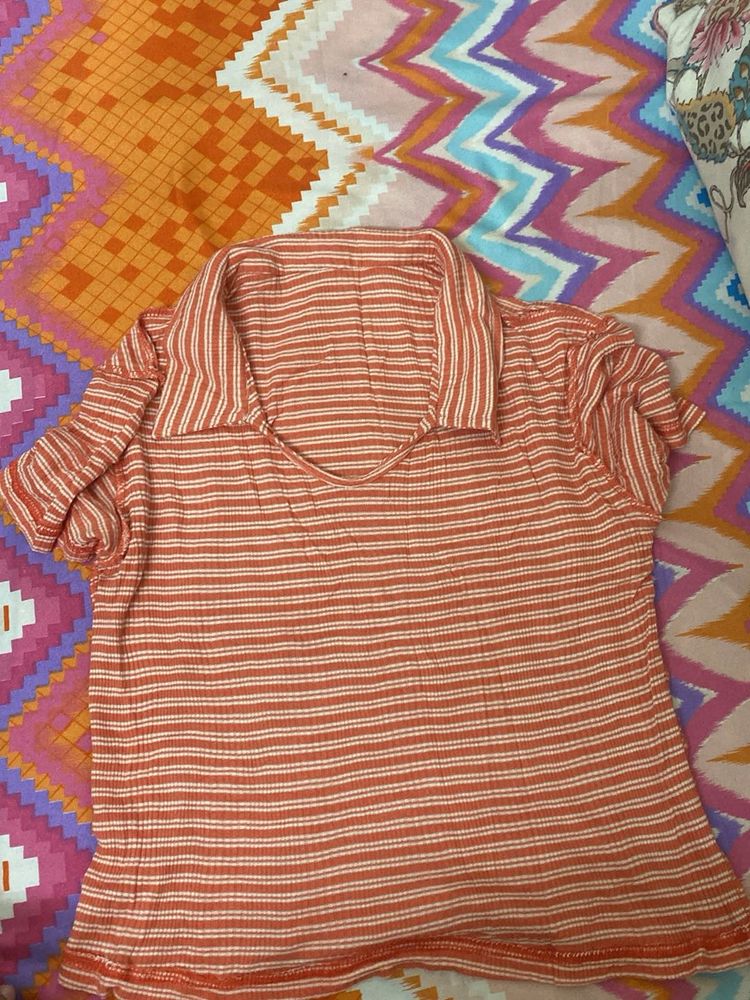 Striped Polo Top