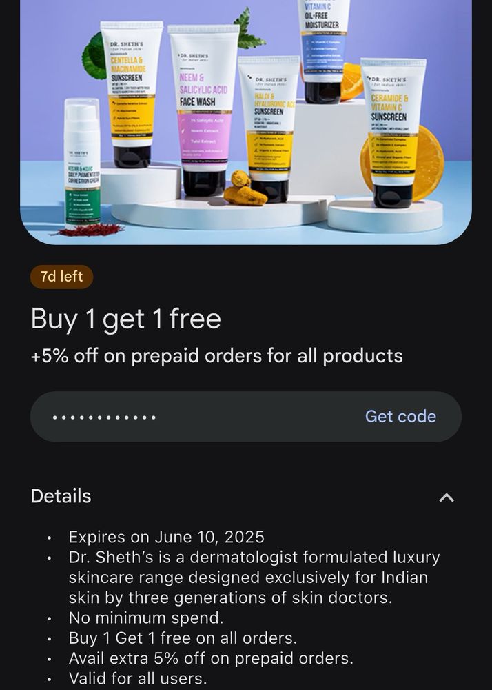 Dr Sheths B1G1 Free Coupon Code