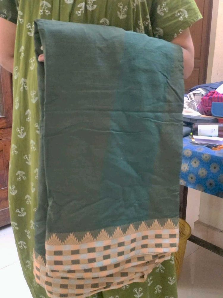 Green Cotton Saree