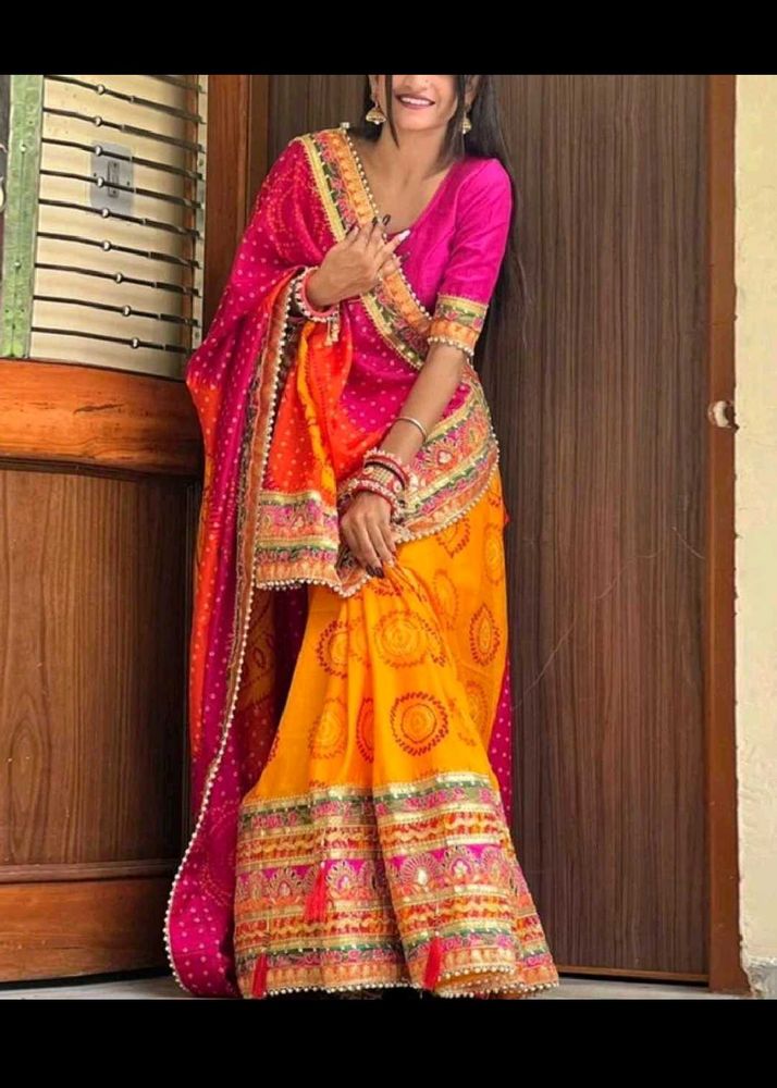 Saree With Stitched Blouse