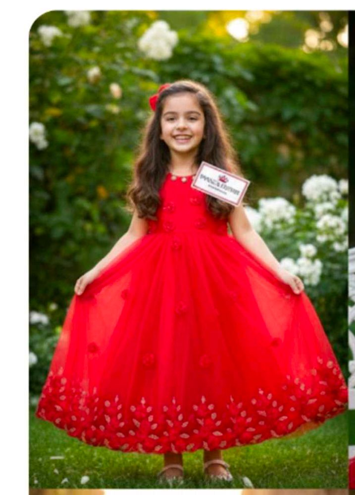 Adorable Red Flower Girl Dress