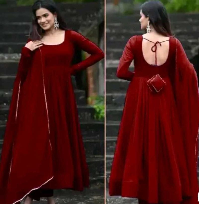 Elegant Maroon Anarkali Suit