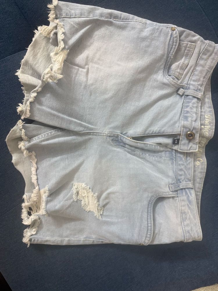 Distressed Denim Shorts