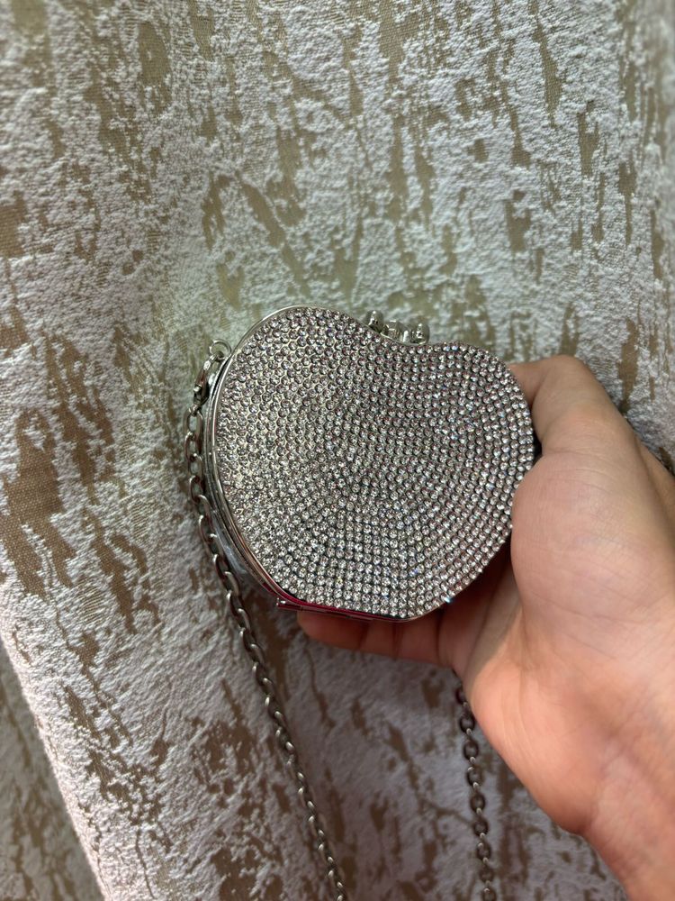 Sparkly Heart Clutch