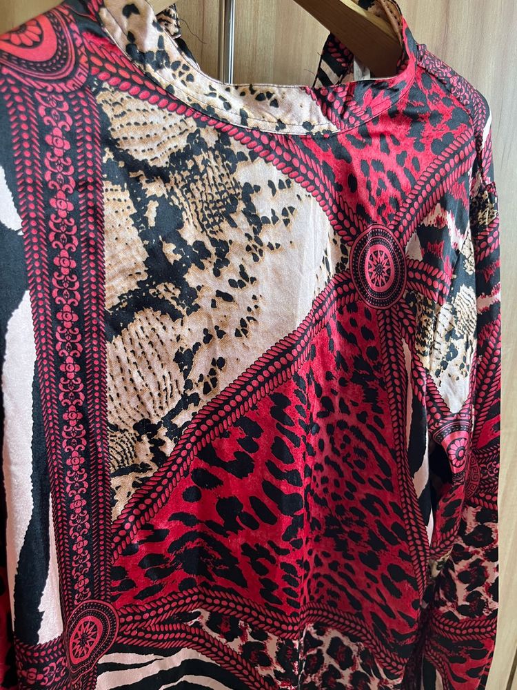 Red Animal Print Dress- Size XL