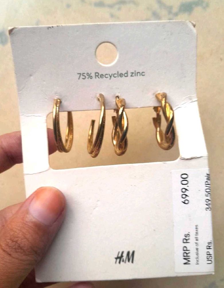 H&amp;M Gold Hoop Earring Set