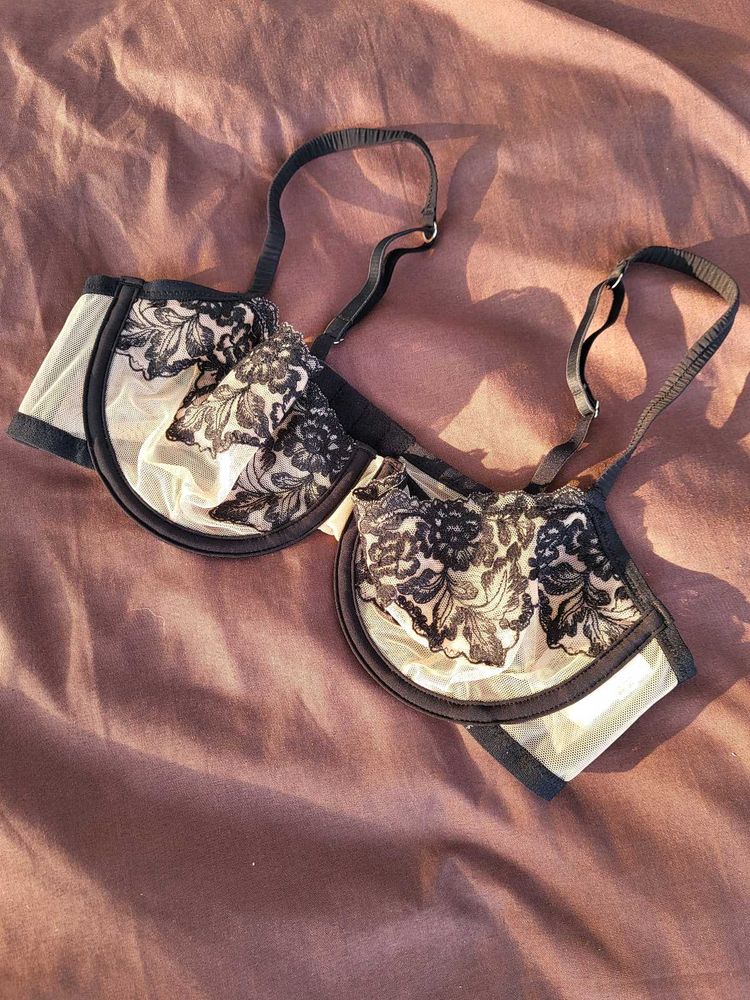 H&amp;M Floral Designer Mesh Bra 34C