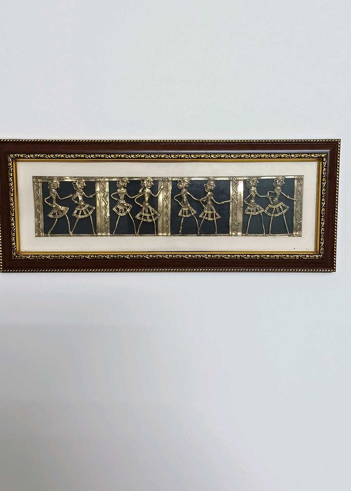 Framed Tribal Dancer Artwork Dhokra Art