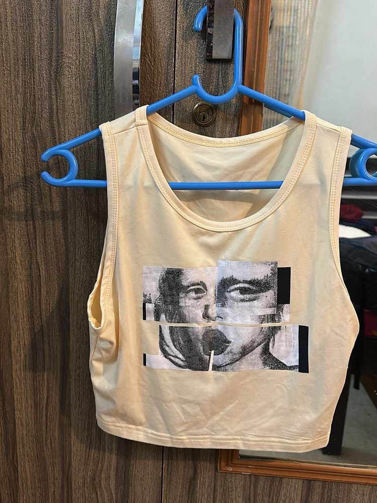 Graphic Crop Tank Top