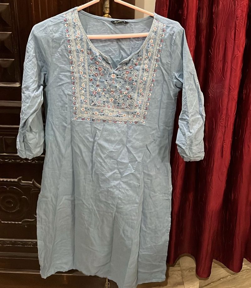 Blue Cotton Kurti