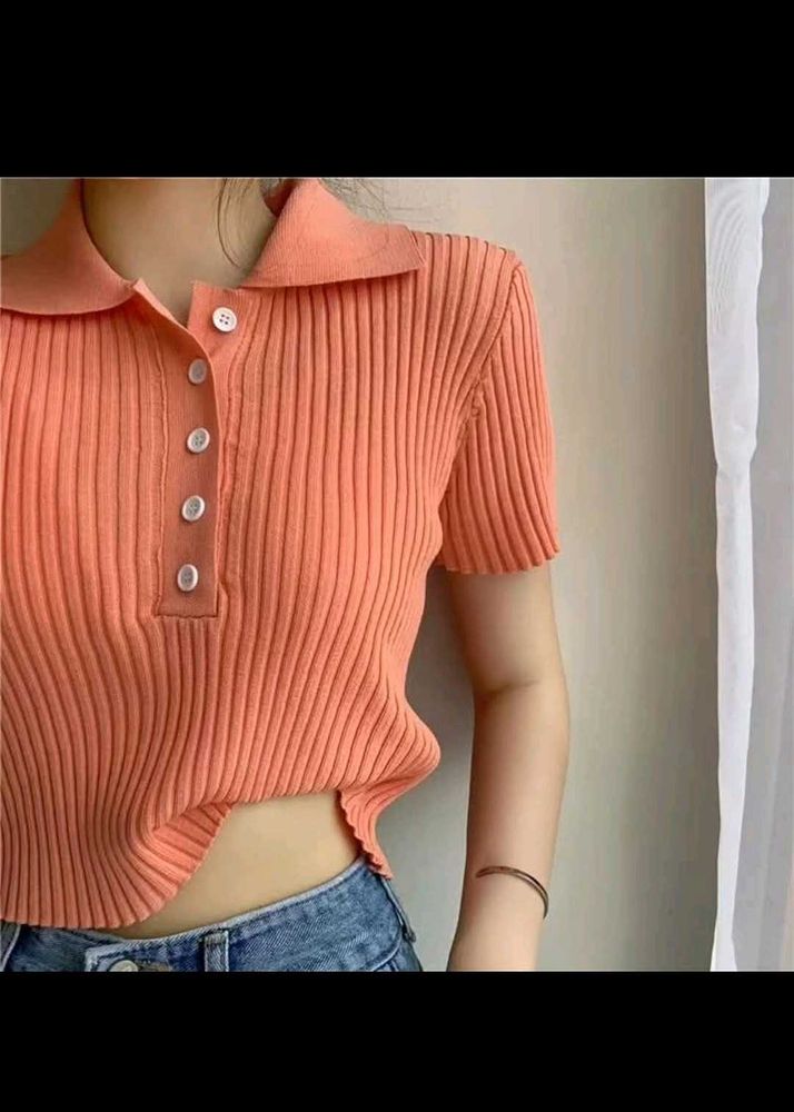 Crop Top With Collar