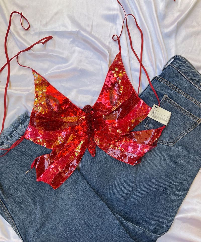 Butterfly sequined  new top 🌸