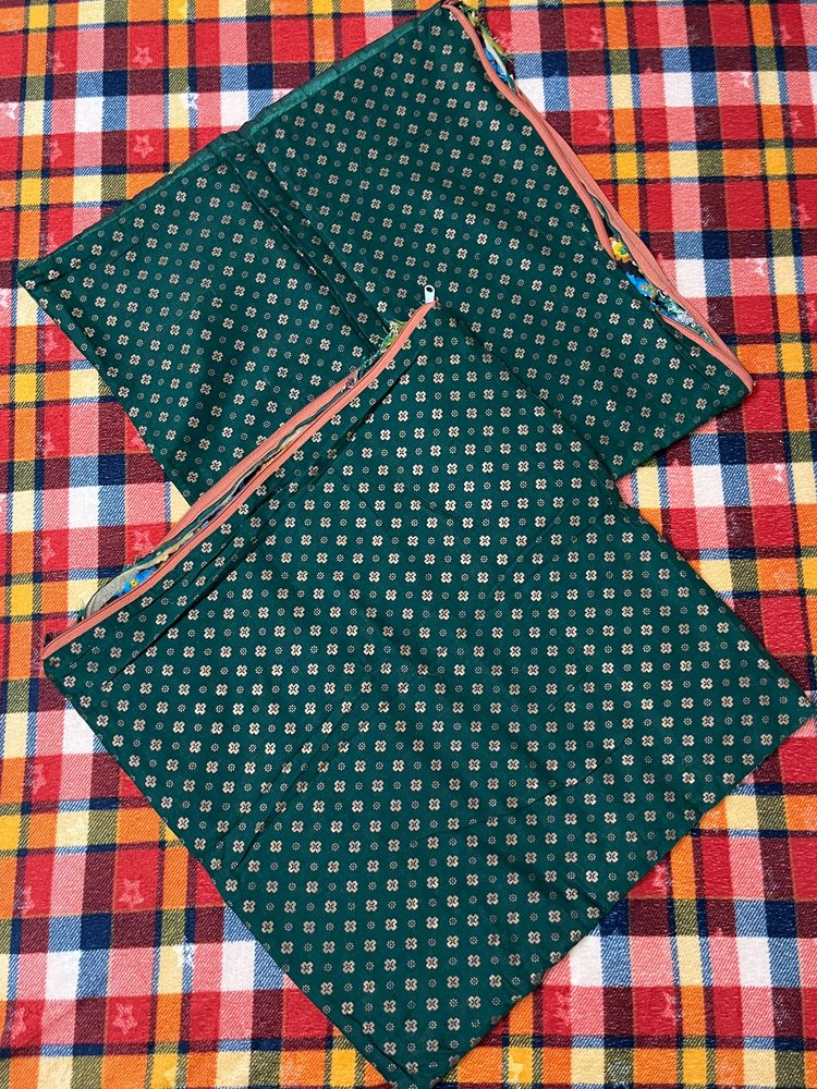 Green Color Designer Pair Of Cushion Covers