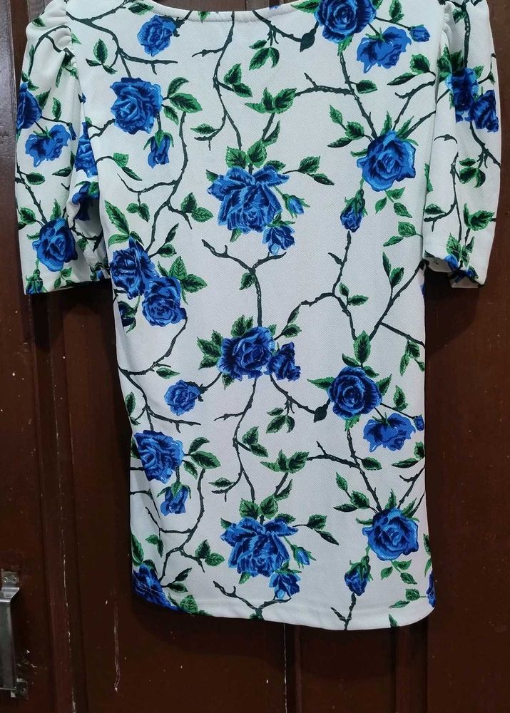 Floral Print Puff Sleeve Top