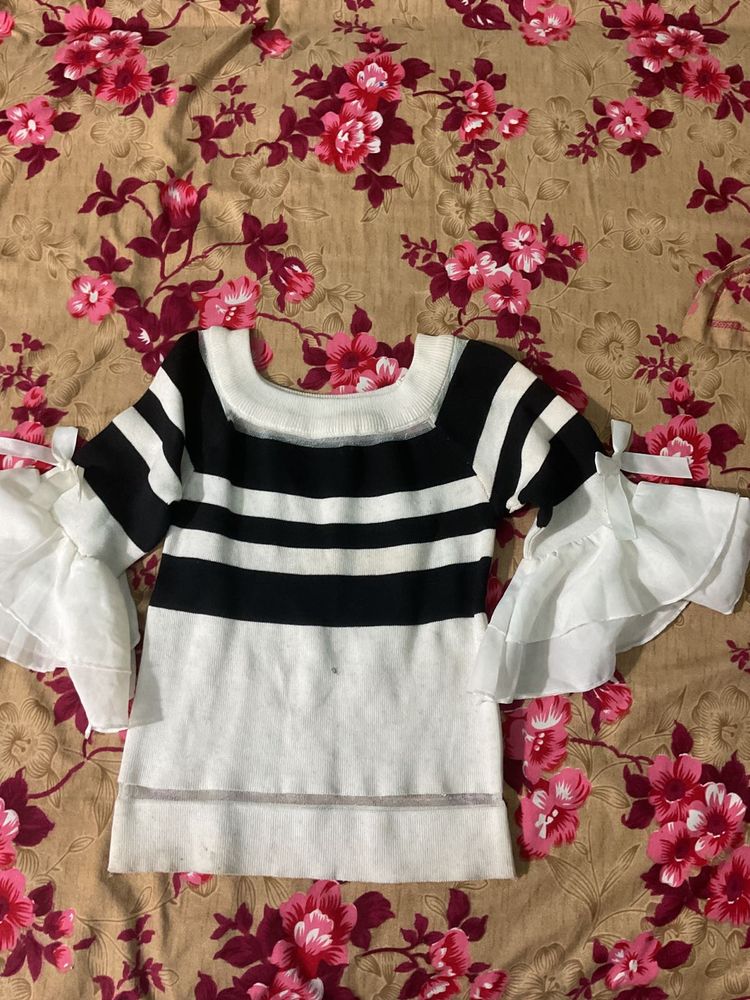 Striped Bell Sleeve Top