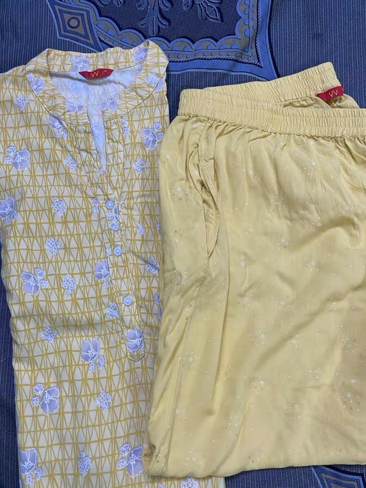 Elegant Lemon Yellow Kurta Set