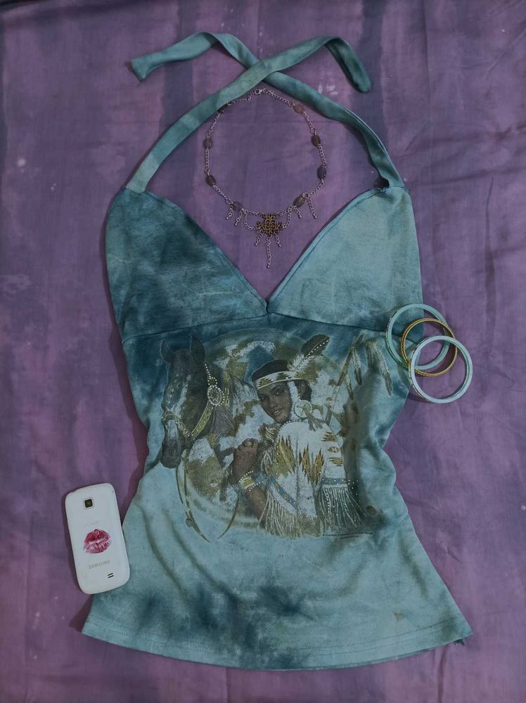 Halter Neck Vintage Y2K Top