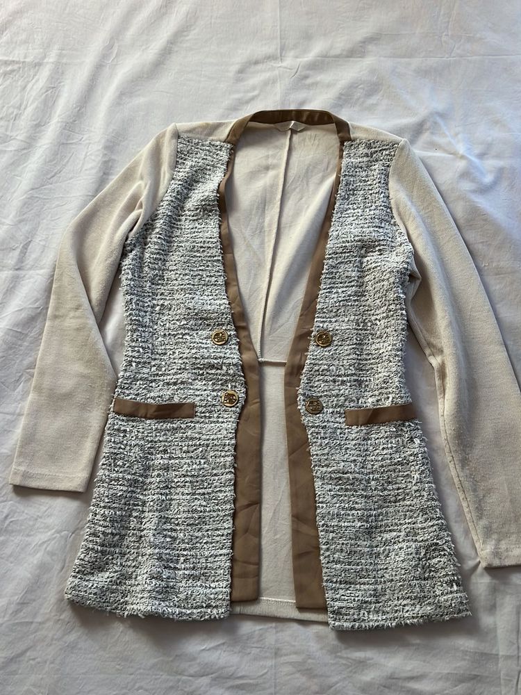 Elegant Tweed Style Jacket