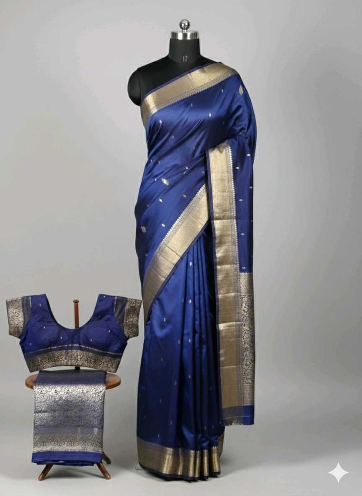 Elegant Blue banarasi Silk Saree