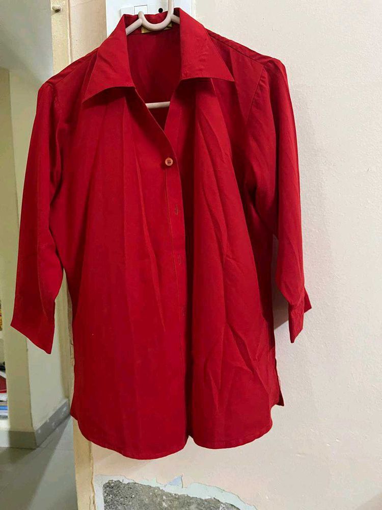 Formal Red Shirt For Women📍