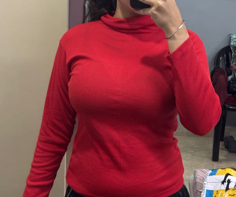 Red Full Sleeves Top