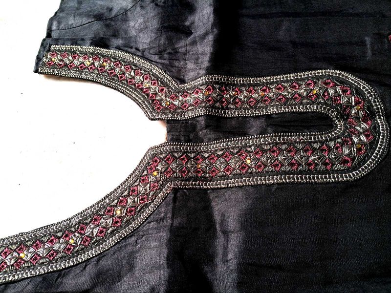 Embroidered Black Kurta