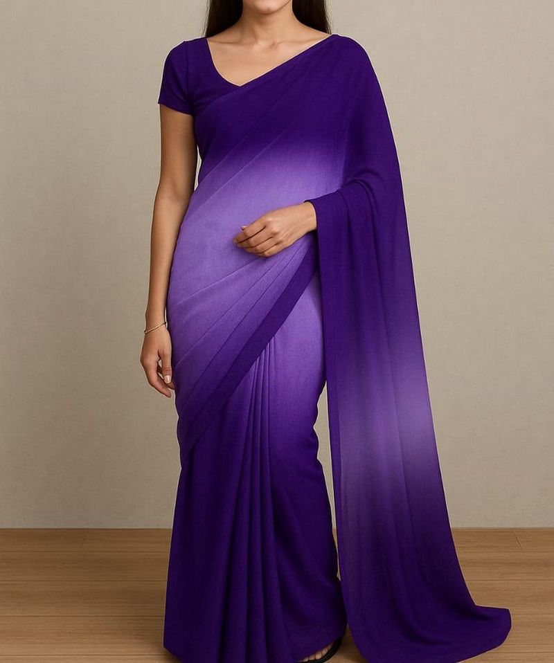 Purple Ombre Saree