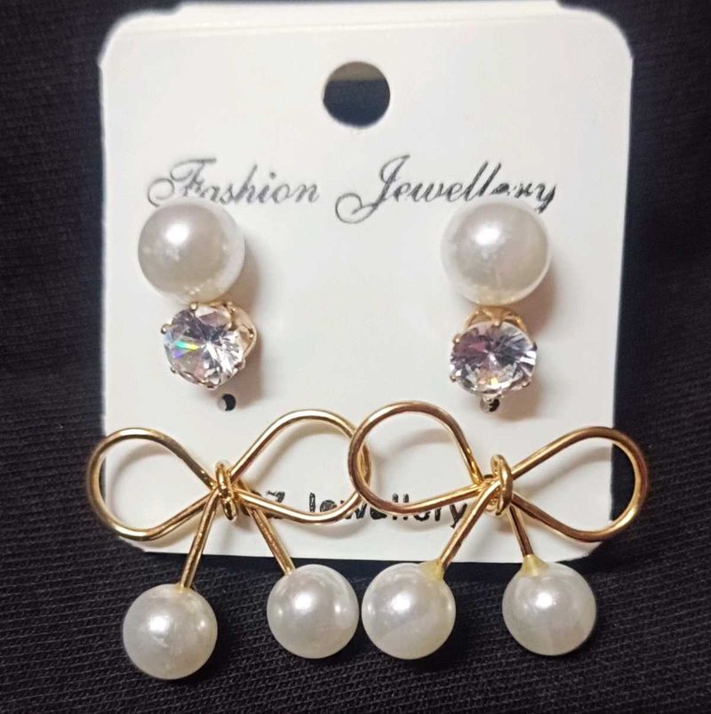 Pearl &amp; Bow Earrings