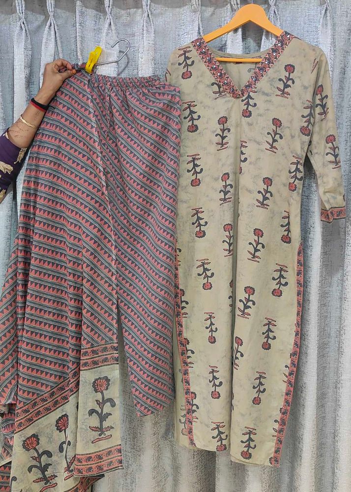 Beautiful Cotton Kurta Duppata Pant Set