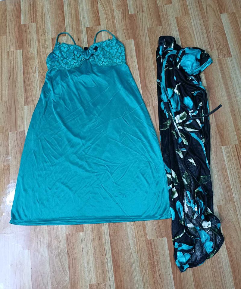 Silky Nightdress with Robe