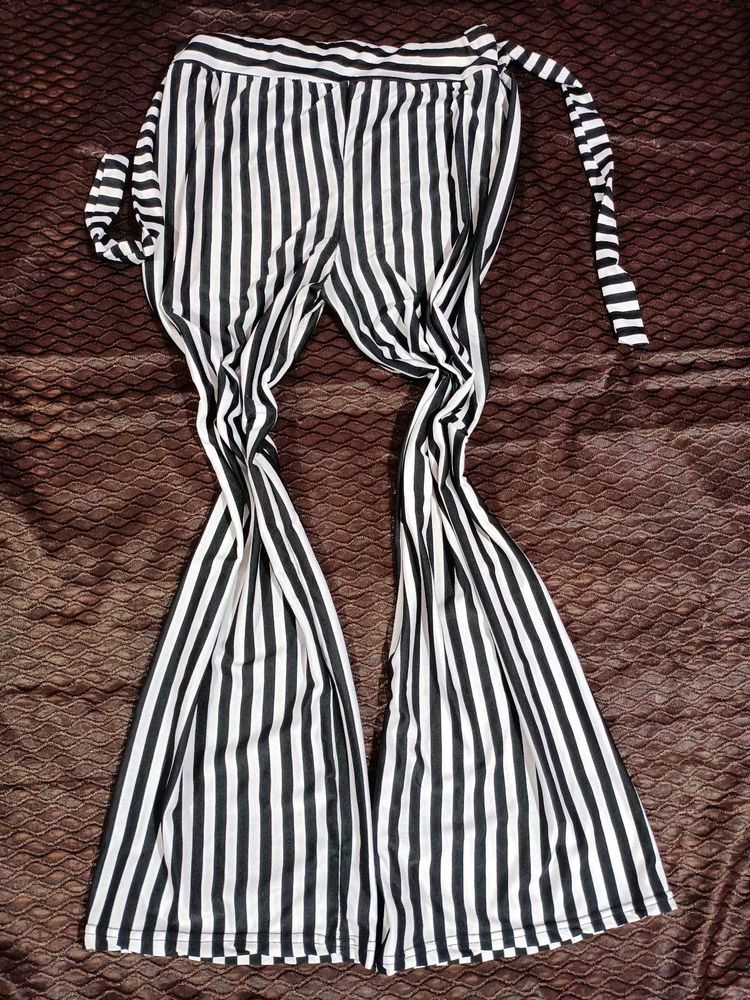 Striped Flare Leg Pants