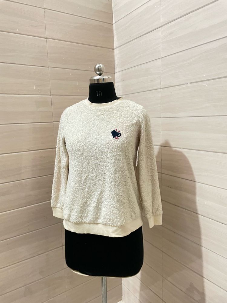 Crocodile Cozy Cream Sweater