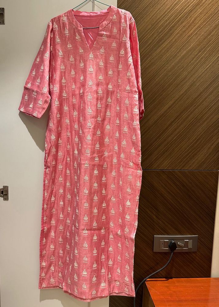 Pink Straight Kurta