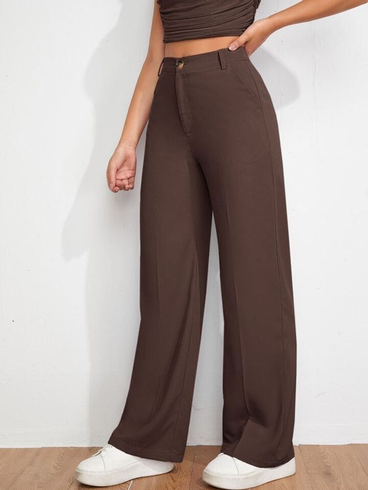 Brown Wide Leg Trousers