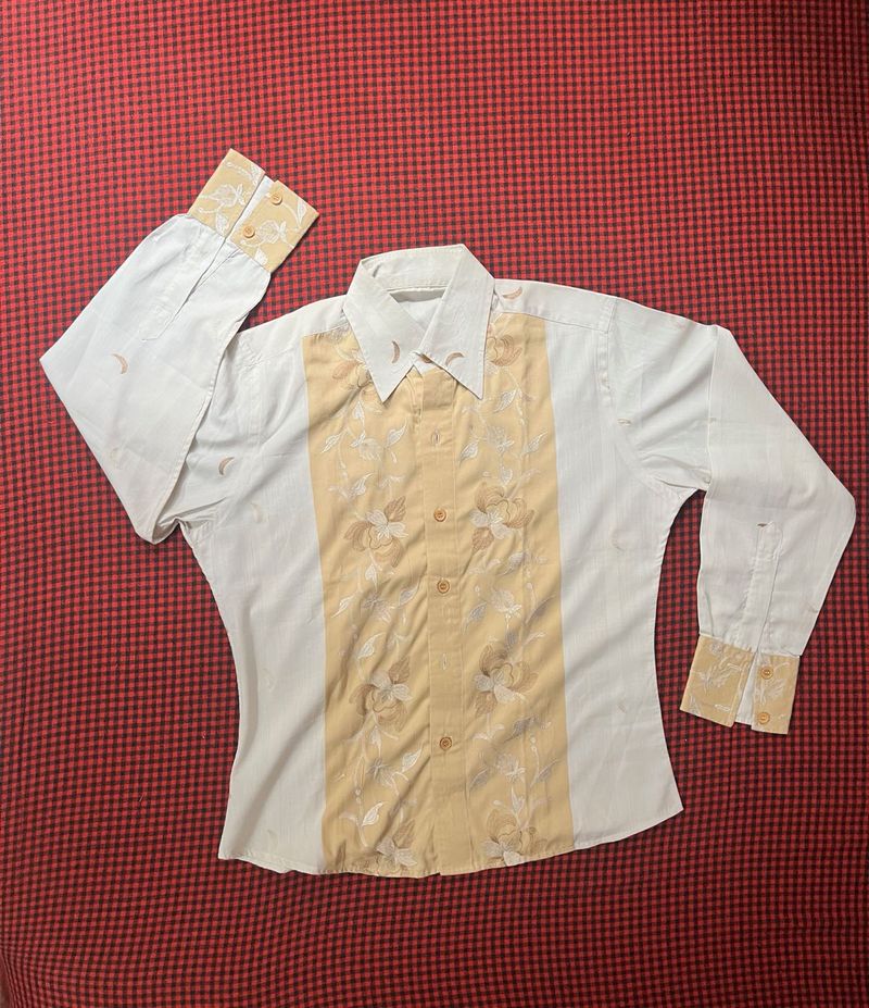 Embroidered Floral Button-Down Shirt