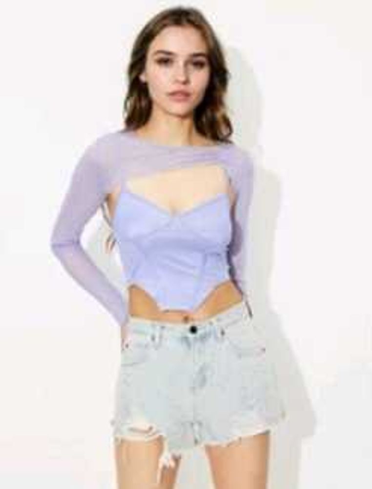 Savana Lavender Layered Crop Top