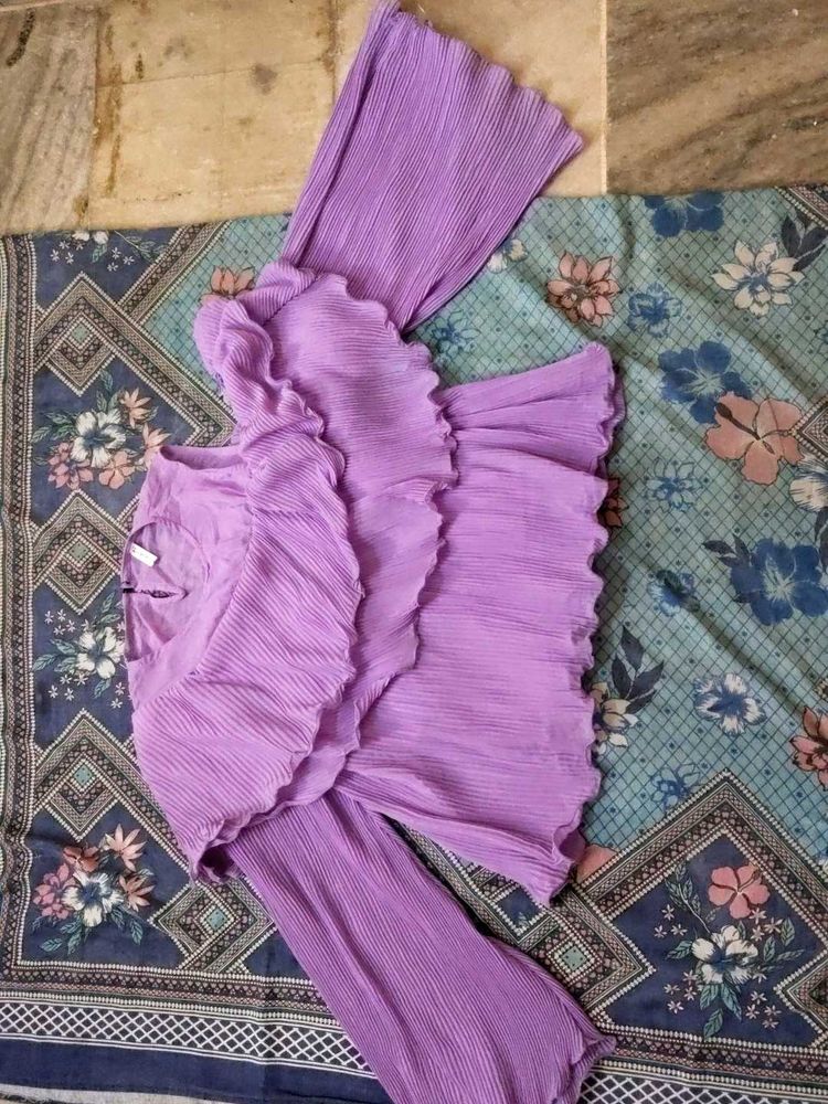 Lavender Pleated Top