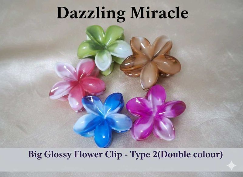 Glossy Flower Hair Clips