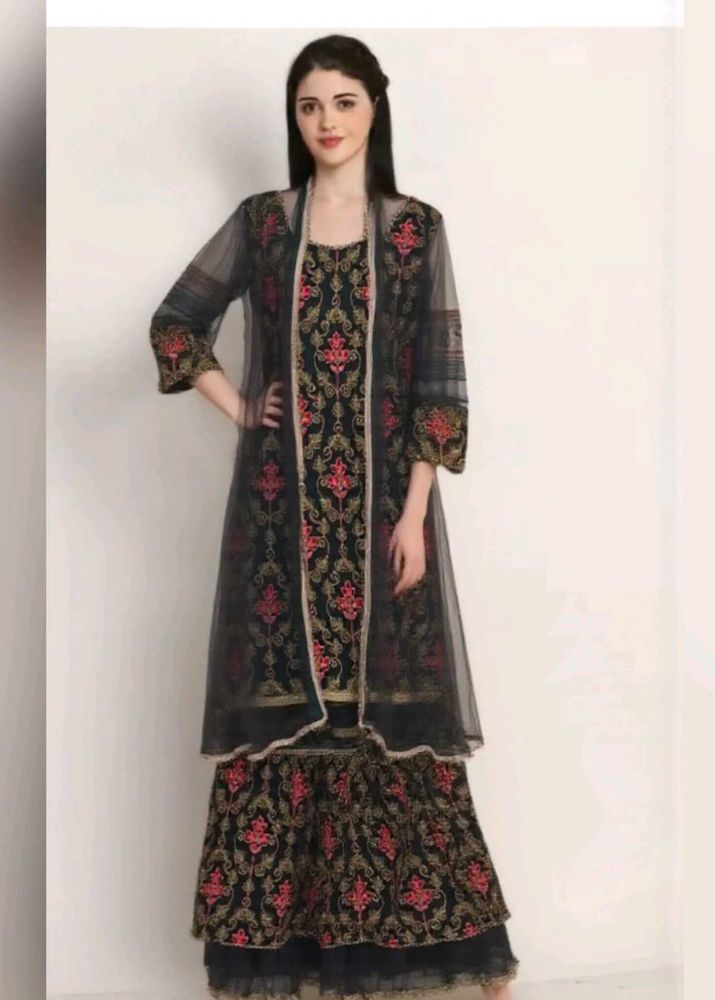 Embroidered Sharara with Shrug